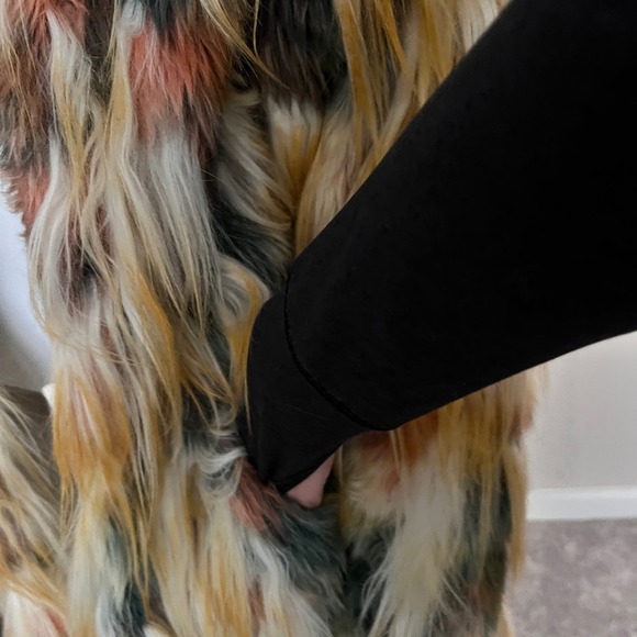 Custom Made Long Pile Faux Fur Jacket Size Medium Reversible - Picture 11 of 12